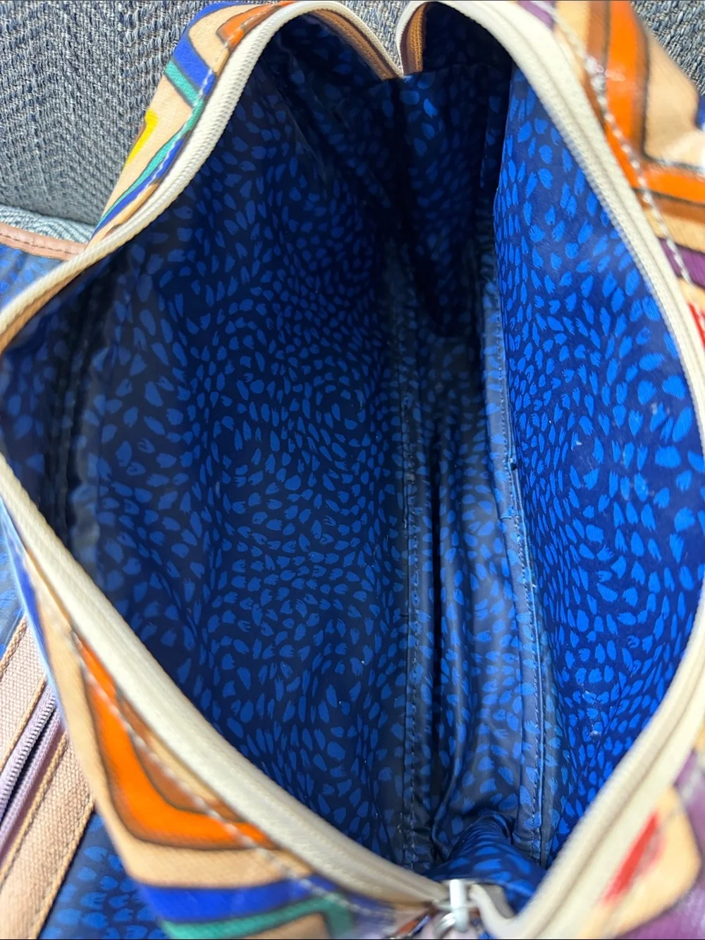 Fossil Multicolored Coated Canvas Cosmetic Bag